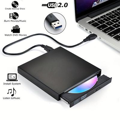 External Dvd Optical Drive Usb2.0 Cd/dvd-rom Cd Player Reader Recorder For Laptop Burning