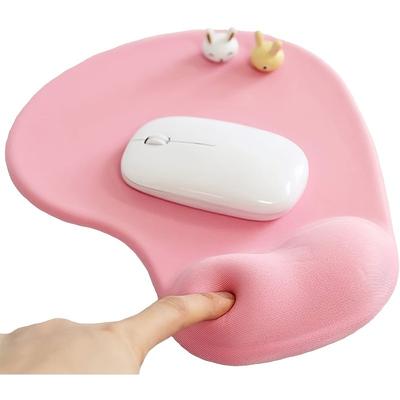 Office Mousepad With Gel Wrist Support - Ergonomic Gaming Desktop Mouse Pad Wrist Rest - Design Gamepad Mat Rubber Base For Laptop Computer (pink)