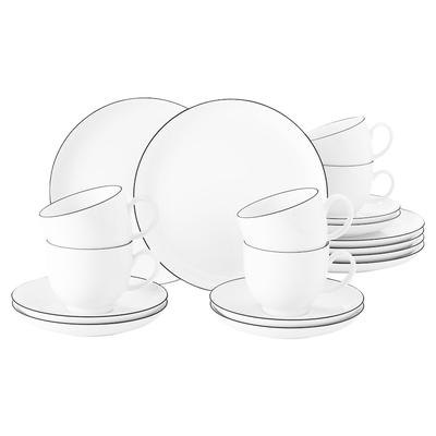 Seltmann Weiden - Lido Black Line Kaffeeservice rund 18er Set Geschirr