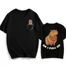 Eu szie mode capibara lustige capibara harajuku t-shirt top cartoon management y2k 90s kleidung für