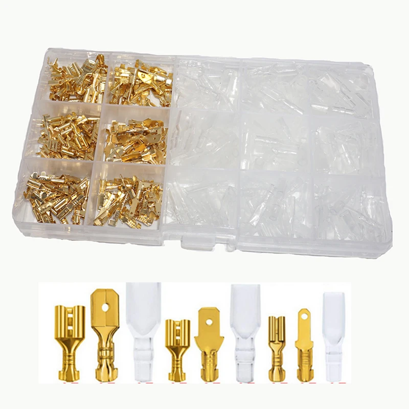 Box männlich weiblich Drahtverbinder 2,8/4,8/6,3 mm elektrische Crimpklemmen Termin Spade Connectors sortiertes Kit Image