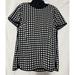 J. Crew Tops | J. Crew Tipped Silk Tee Windowpane Size Xs Blouse Top Short Sleeve Black White | Color: Black/White | Size: Xs