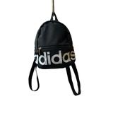Adidas Bags | Adidas Originals Black White Polyester Mini Padded Gold Zipper Pocket Backpack | Color: Black/White | Size: Os