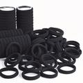 10/20/50/100pcs Black High Elastic Hair Bands Minimalist Rubber Bands Seamless High Ponytail Head Ropes For Women