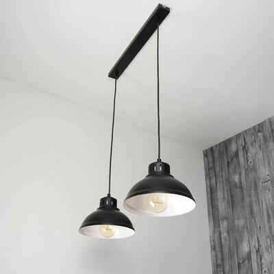 Hängeleuchte 2-flammig Schwarz E27 Industrial Vintage Pendelleuchte Hängelampe Esstisch Image