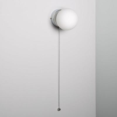 Wandleuchte Metall und Glas Silver Orbit Weiß Image