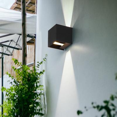 Außenwandleuchte anthrazit Fassadenleuchte led Gartenleuchte Haustürlampe Aluminium, Lichtkegel Image