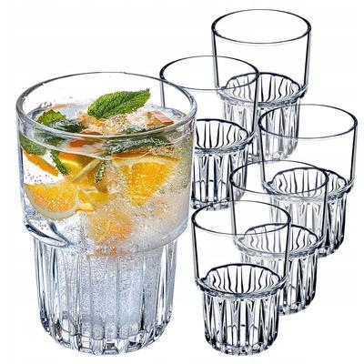 Longdrinkgläser, Cocktailgläser, Getränkegläser, Trinkgläser, moderne Wassergläser, geriffelte