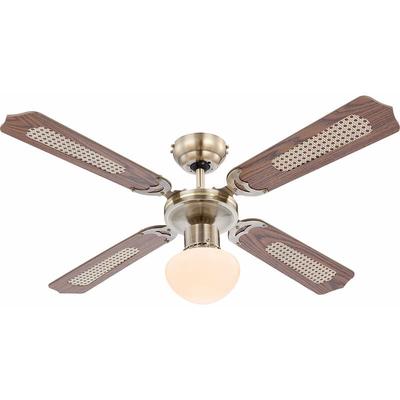 Deckenventilator mit Zugschalter Ventilatorlampe Decke 3 Stufen Ventilator Deckenleuchte, Image