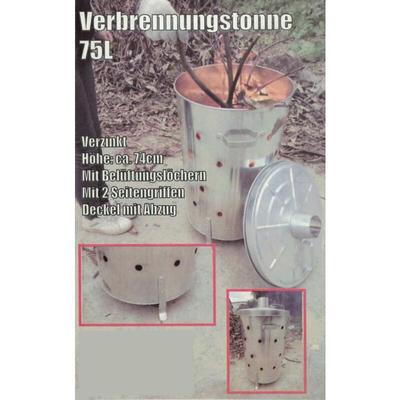 Buri - Feuertonne 75ltr für Gartenabfälle Brennofen Verbrennungstonne Feuerstelle Ofen