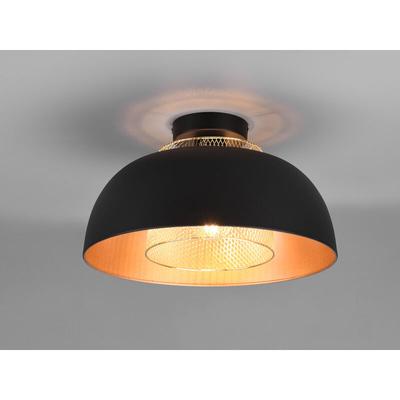 Meinewunschleuchte - led Deckenleuchte Metall Schwarz Gold mit Drahtgeflecht, ø 35cm Image