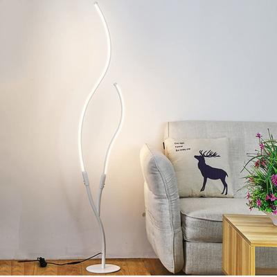 Dimmable Living Room Floor Lamp 24 W LED Floor Lamp with Remote Control Modern Spiral Floor Lamp for Bedroom Exhibition Rooms Galleries White 110-240V