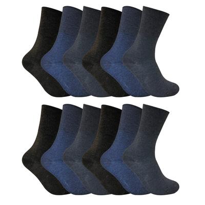 12 Pack Damen nicht elastische thermische diabetische Socken | Socken Snob | Frauen Soft Top Socken für schlechte Durchblutung - dunkelblau Image