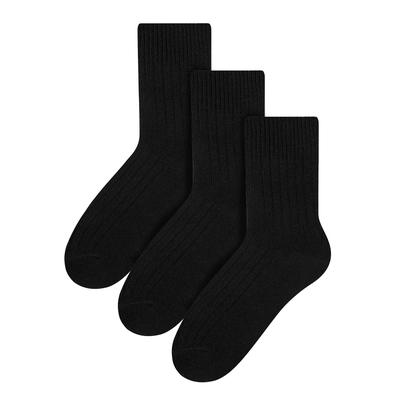 3 Paar Herren Wollsocken | Steven | Winter Leichtgewichtige Warme Stiefel Socken - Schwarz Image