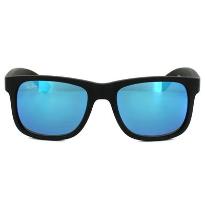 Ray-Ban Sonnenbrille Justin 4165 622/55 Schwarz-Blau-Spiegel