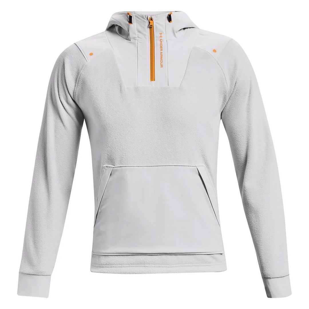 Under Armour Rush Mens Hellgrau Fleece Hoodie Image