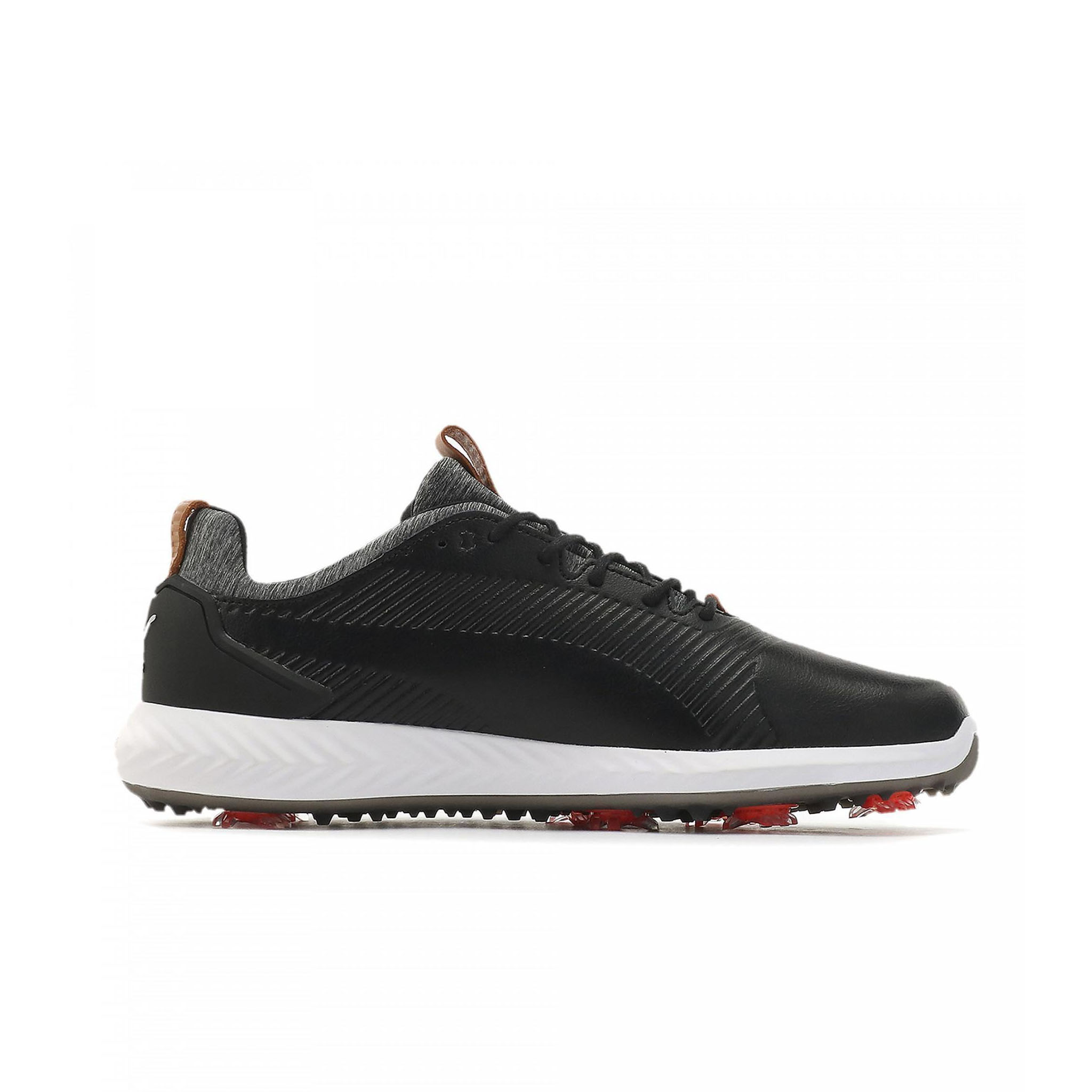 Puma Power Adapt 2,0 Golf Schnüre-up schwarzer glatte Leder-Herren-Trainer 190581 02