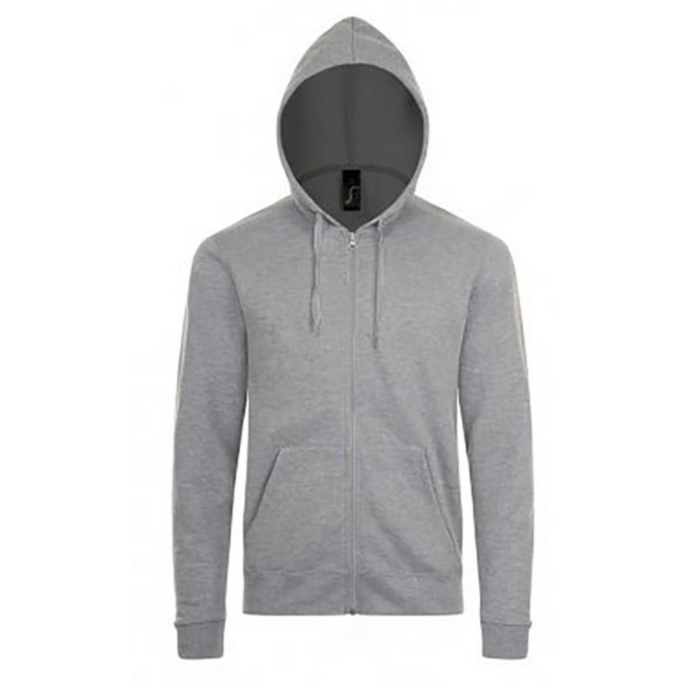 SOLS Herren Stone Zip Up Plain Hoodie (grau meliert) Image