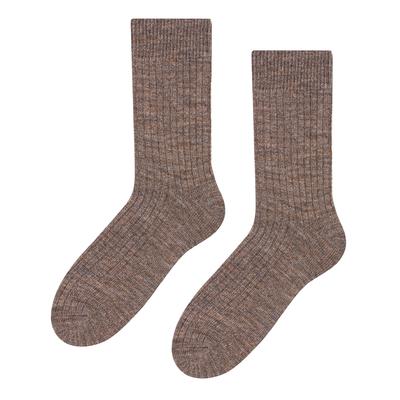 Herren Alpaka Wolle Socken für Winter | Steven | Gestrickte Crew Boot Socken - Beige Image