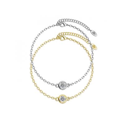 Geburtsstein-Armband - Rhodium, Gold und Kristall