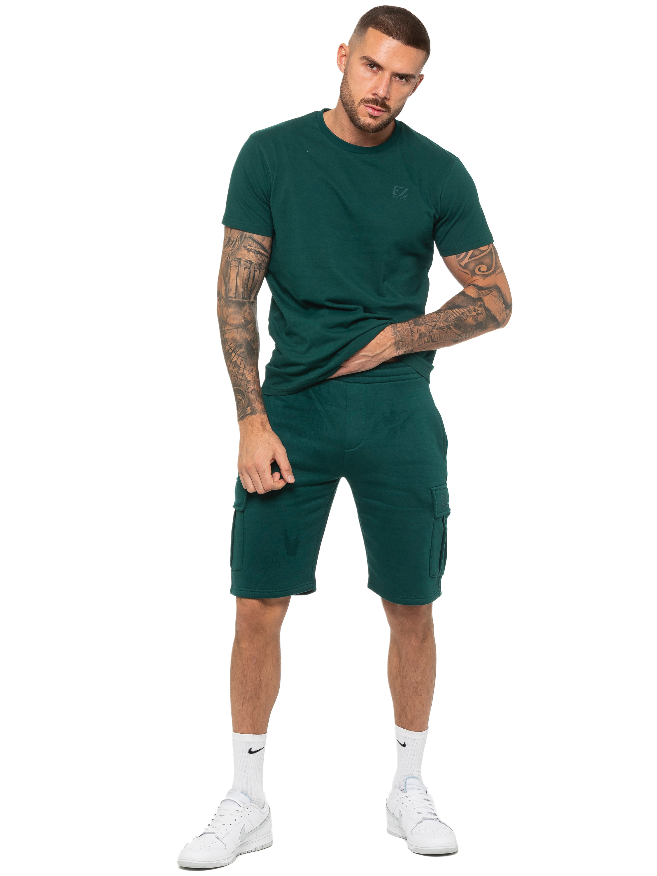 Enzo | Herren T-Shirt Trainingsanzug mit Shorts Set - Grün Image