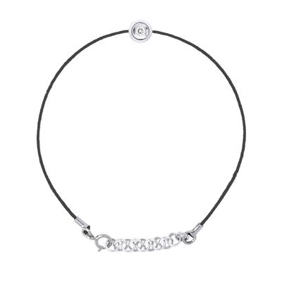 DIADEMA - Armband - Schwarzes Nylon - Echter Diamant