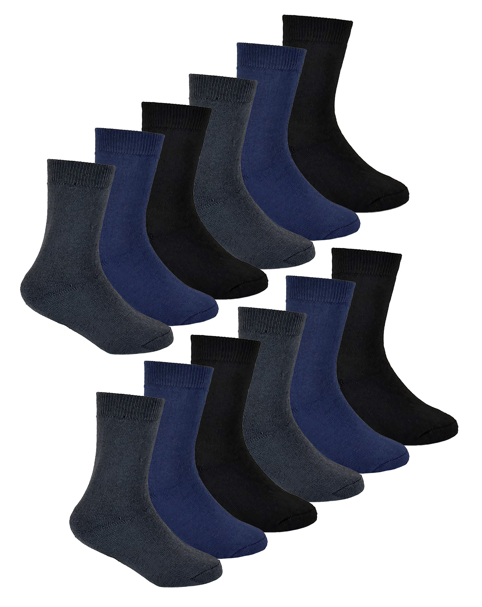 12 Paar Multipack Kinder Thermosocken | Sock Snob | Kinder dicke Socken für Winter | Jungen & Mädchen - BNG Image