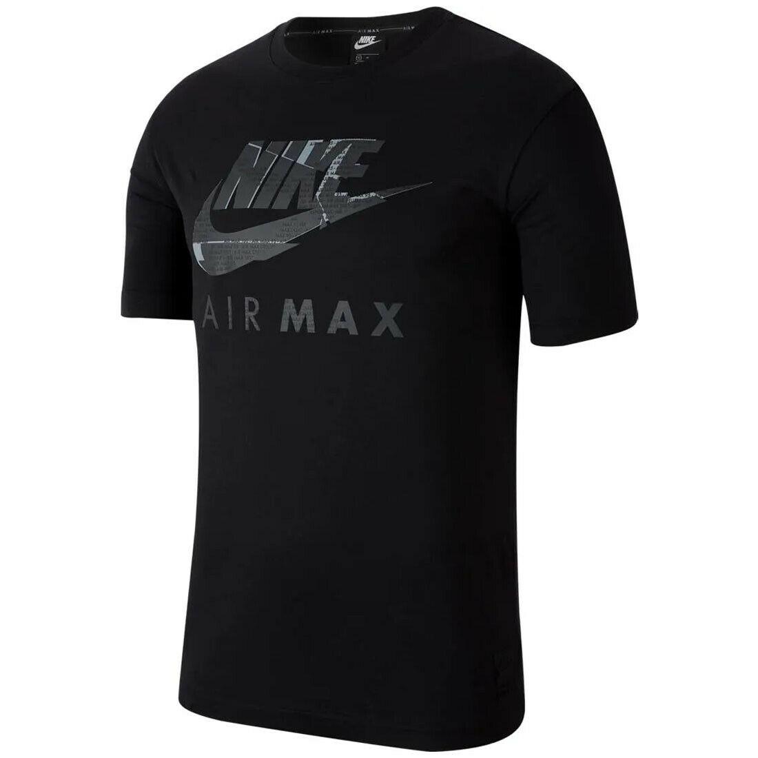 Nike Air Max Graphic Print Herren-T-Shirt Schwarz Image