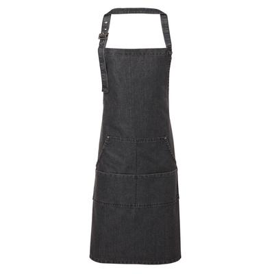 Premier Unisex Erwachsene Twill Vollschürze (Black Denim) Image