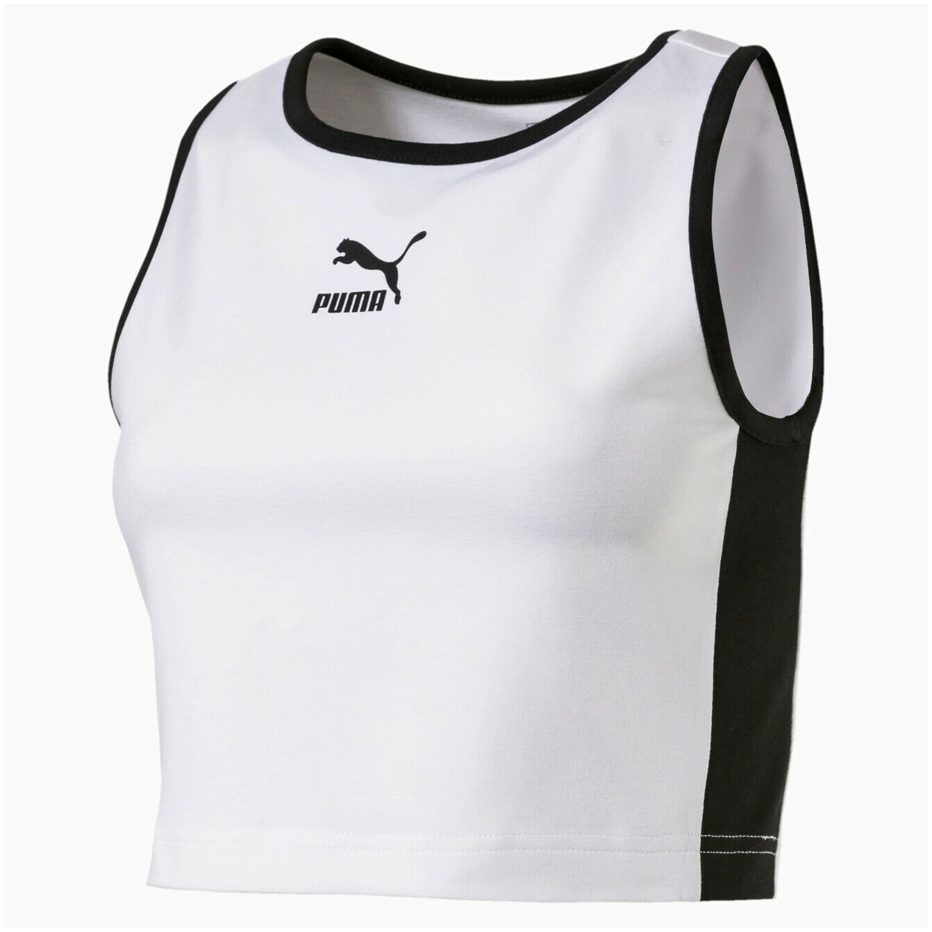 Puma Classics T7 White Cropped Tank - Frauen Image