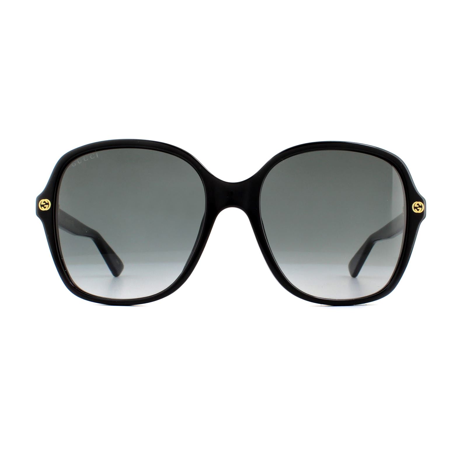 Gucci Square Womens Schwarz Grau Gradient Sonnenbrille Image
