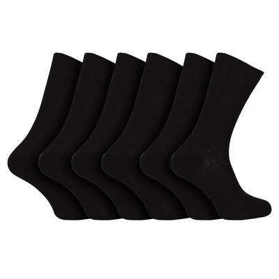 100% ägyptische Baumwolle Socken für Männer | 6 Paar | gerippte nahtlose schwarze Socken in 3 Größen erhältlich - Schwarz Image