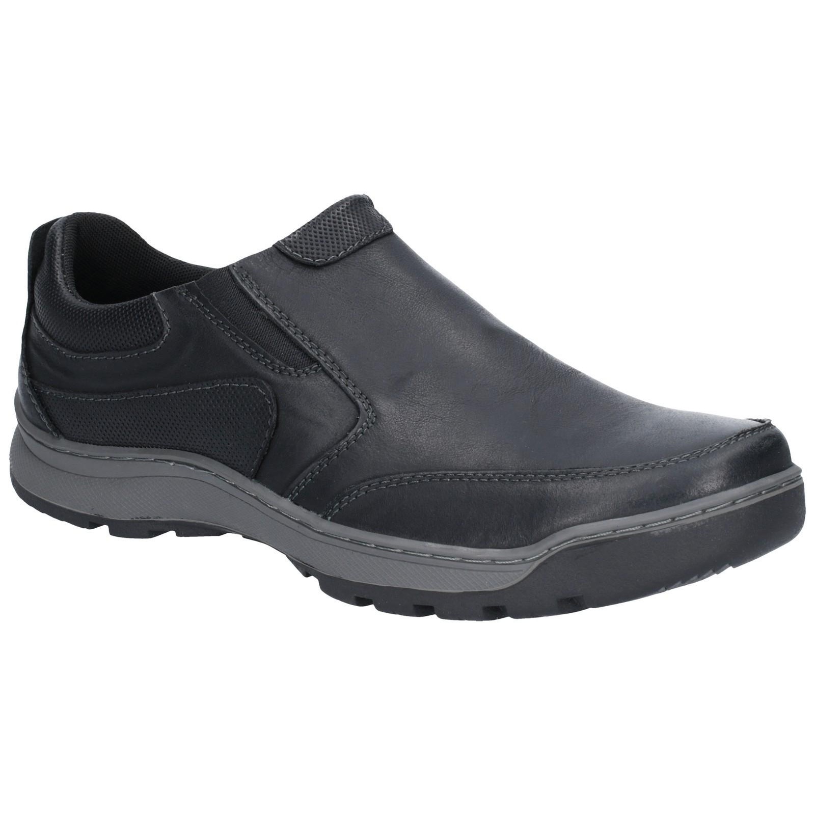 Hush Puppies Herren Jasper Slip On Lederschuhe (Schwarz)