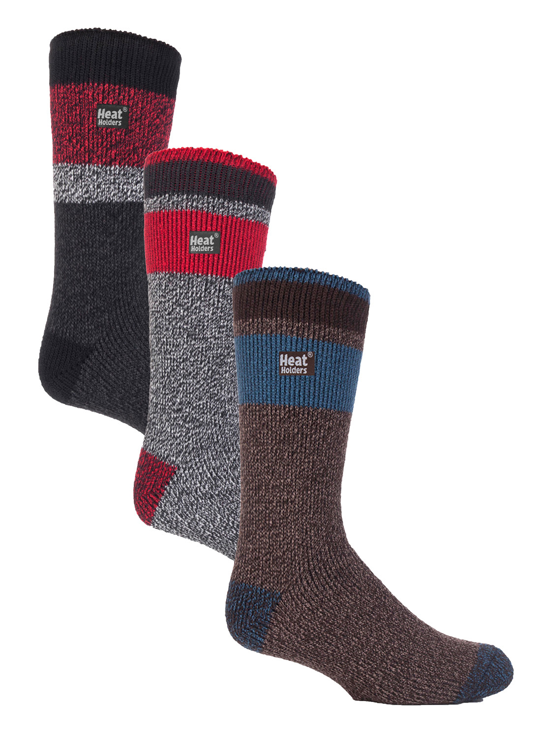 HEAT HOLDERS - 3er Pack Multipack Herren Thermosocken für den Winter - Schwarz / Grau