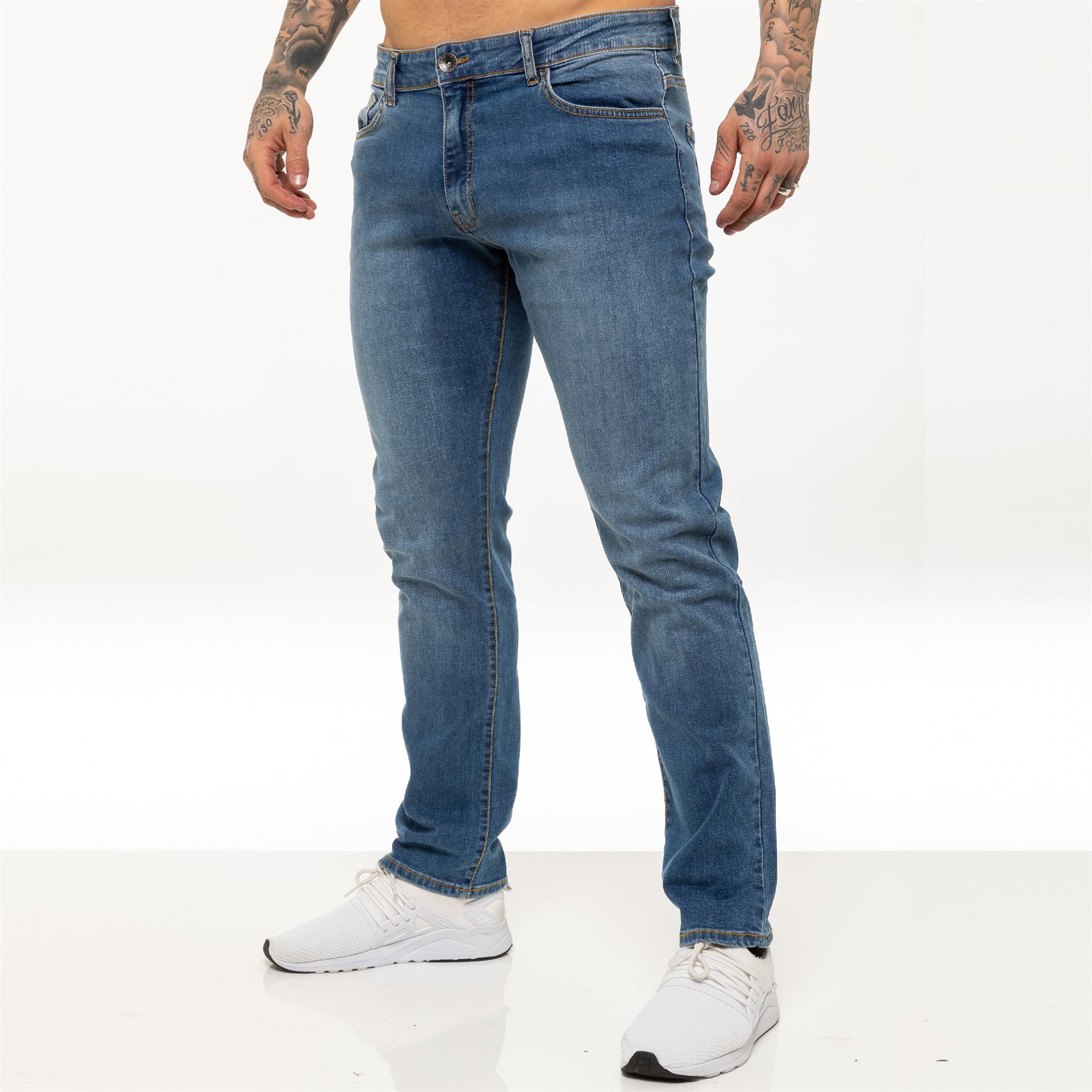Kruze Herren Straight Leg Stretch Jeans Image