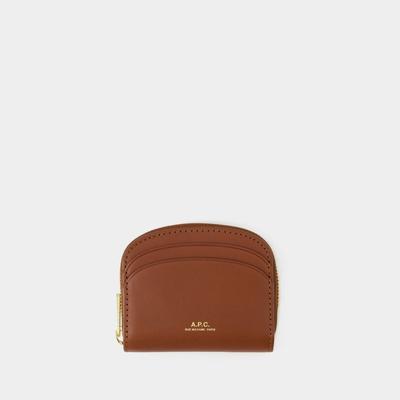 Porte Monnaie Compact Demi Lune Mini - A.P.C - Cuir - Jaune