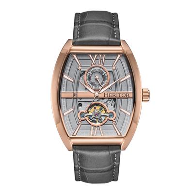 Montre automatique Heritor Masterson semi-squelette avec bracelet en cuir Image