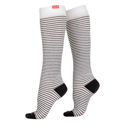 VIM&VIGR - Baumwollsocken mit abgestufter Kompression 30-40 mmhg für Männer & Frauen - Creme & Schwarz