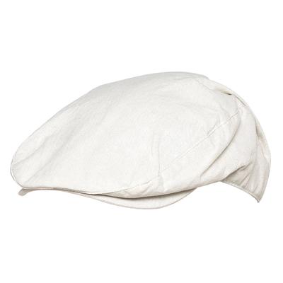 Flache Herrenmütze aus Leinen in Creme & Denim - Creme Image