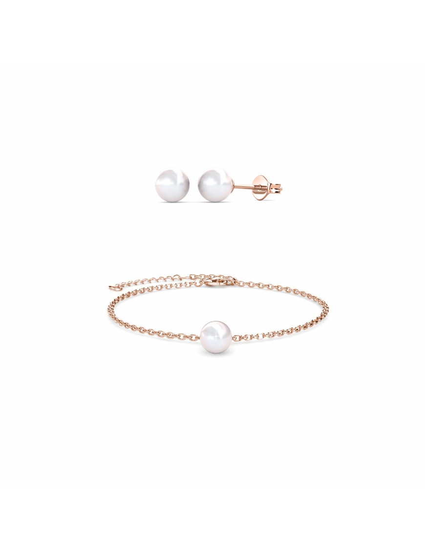 Vollmond Kristall Perlenset - Rose Gold und Kristall Image