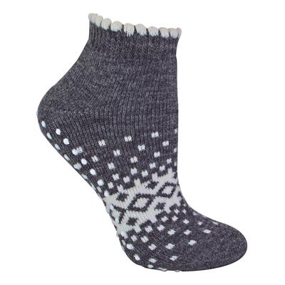 Sock Snob Damen/Damen Thermo-Slipper-Socken aus Wolle mit niedrigem Schnitt, rutschfest, Anthrazit Image