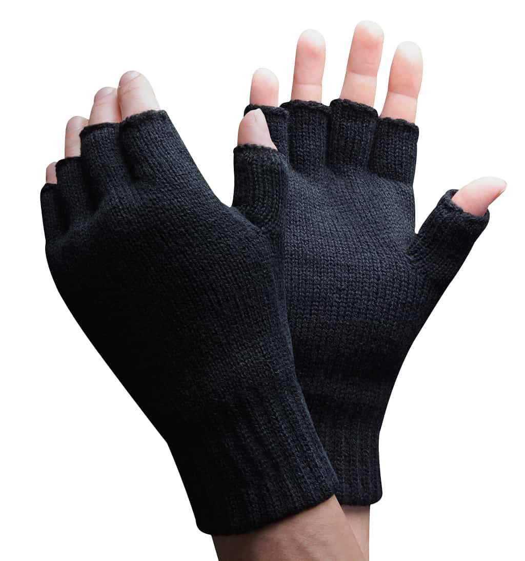 Herren 3M Thinsulate 40 Gramm Thermoisolierung Schwarz Fingerlose Handschuhe Image