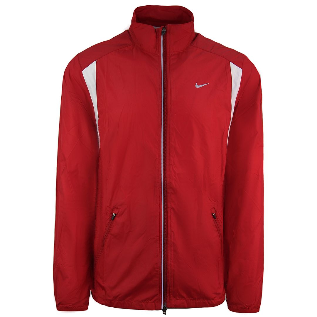 Nike -Logo Langarm Zip Up Red Mens Leichte Jacke 320829 648 Image