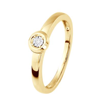 Diamant Solitär Ring 0,010 0,50 Karat Karat Illusion Gelbgold