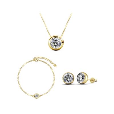 Set Mond und Geburtsstein - Gold und Kristall Image