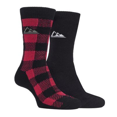 Storm Bloc - 2 Paar Herren dicke gepolsterte gemusterte Winter warme thermische Stiefel Socken für Wandern - SBMS037BLK Image