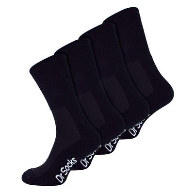 4 Paar Multipack Herren Bambus diabetische Socken | Dr.Socken | Nicht elastische extra breite diabetische Socken für geschwollene Füße - Schwarz Image