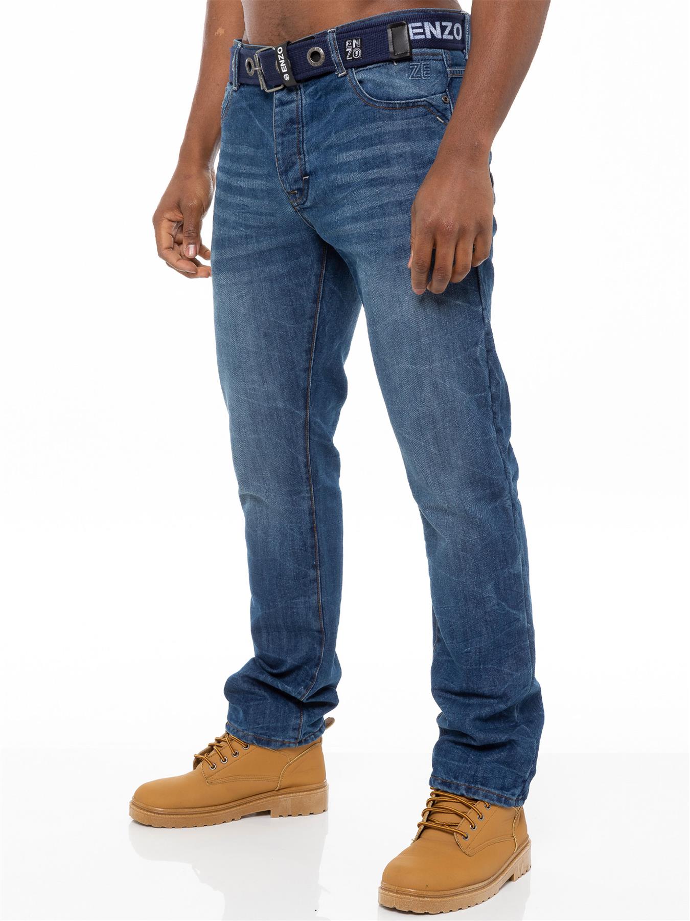 Enzo | Herren Denim Straight Fit Jeans - Blau Image