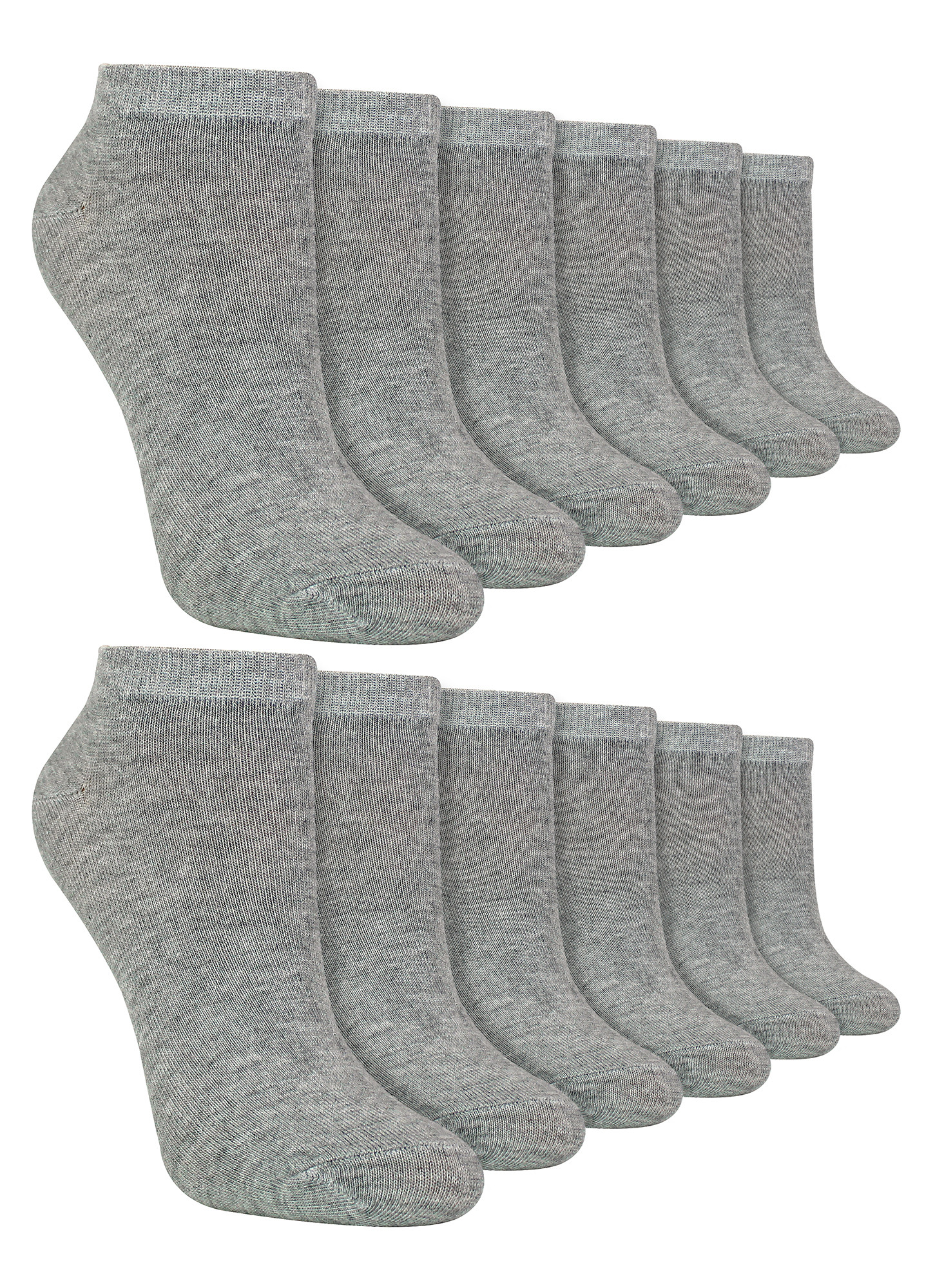 12 Paar Kinder Trainer Socken | Anti Blister Knöchel weiß Bambus Socken für Jungen - grau Image