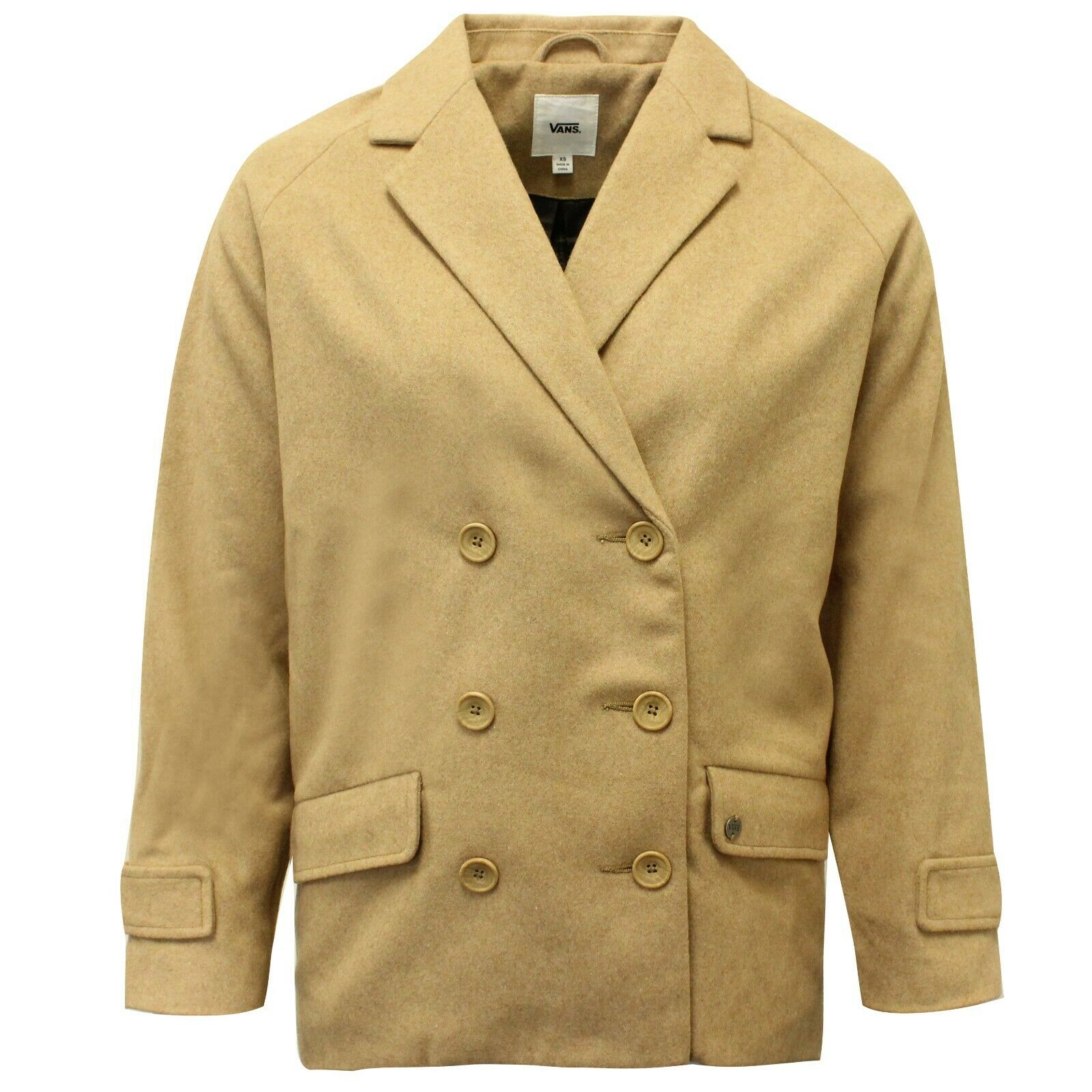 Vans G Revival Coat Beige Button Up Winter Womens Blazer Jacke V2Y6elk A42A Image